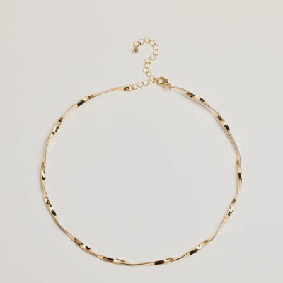 Effortless Twist Metal Collar Necklace