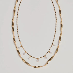 Dazzling Glam Layered Metal Necklace