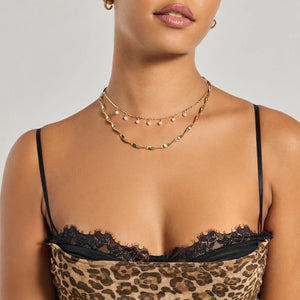 Dazzling Glam Layered Metal Necklace