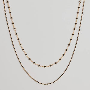 Sleek Aura Layered Stone Necklace