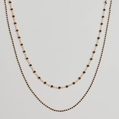 Sleek Aura Layered Stone Necklace