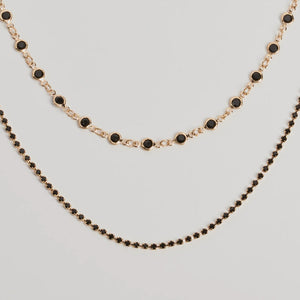 Sleek Aura Layered Stone Necklace