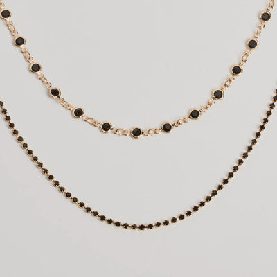 Sleek Aura Layered Stone Necklace