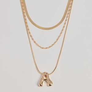 A Initial Layered Bubble Necklace