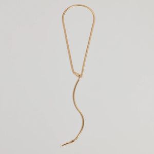 Edgy Snake Chain Lariat Necklace