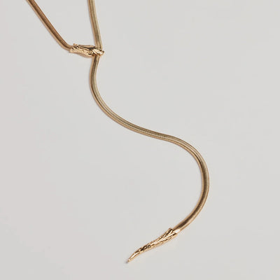 Edgy Snake Chain Lariat Necklace