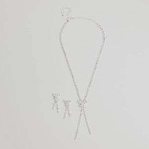 Luxe Butterfly Rhinestone Necklace And Earrings Set