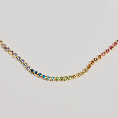 Vibrant Charm Multicolored Glass Gemstone Necklace