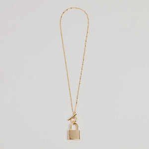 Glam Secret Lock Pendant Charm Necklace