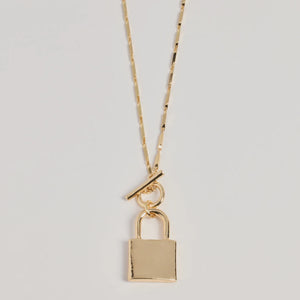 Glam Secret Lock Pendant Charm Necklace