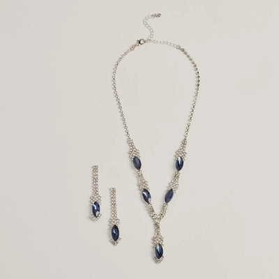 Sparkly Luxe Gemstone Necklace And Earrings Set