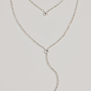Trendy Glitz Rhinestone Layered Lariat Necklace
