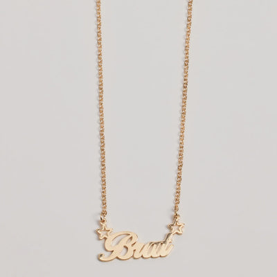 Brat Script Dainty Chain Necklace