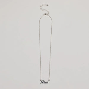 Brat Script Dainty Chain Necklace