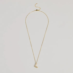 Bubble Letter Monogram Rhinestone Necklace