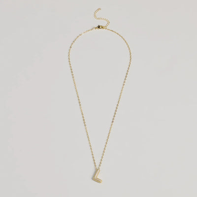 Bubble Letter Monogram Rhinestone Necklace