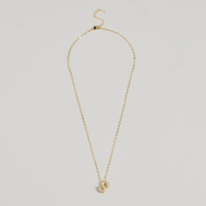 Bubble Letter Monogram Rhinestone Necklace