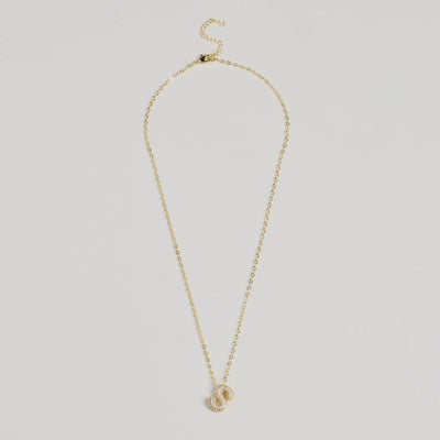 Bubble Letter Monogram Rhinestone Necklace