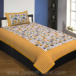 COMBO81- Set of 1 Double Bedsheet and  1 Single Bedsheet With  2+1 Pillow Cover