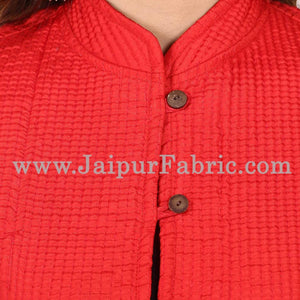 Women Solid Red Jacket