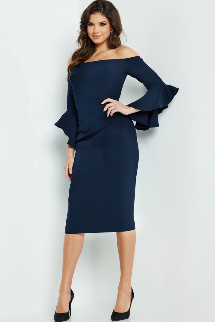 Jovani 07066 Knee Length Evening Bell Cocktail Dress
