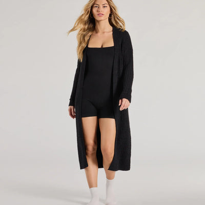 Cozy Layers Chenille Knit Long Sleeve Duster