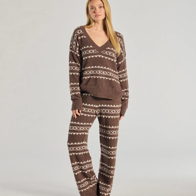 Cozy Wonderland Fair Isle Chenille Knit Pajama Top