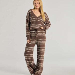 Cozy Wonderland Fair Isle Chenille Knit Pajama Joggers