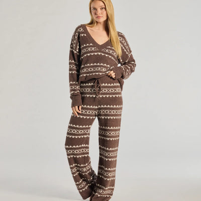 Cozy Wonderland Fair Isle Chenille Knit Pajama Joggers
