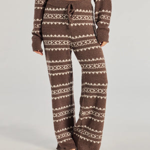 Cozy Wonderland Fair Isle Chenille Knit Pajama Joggers