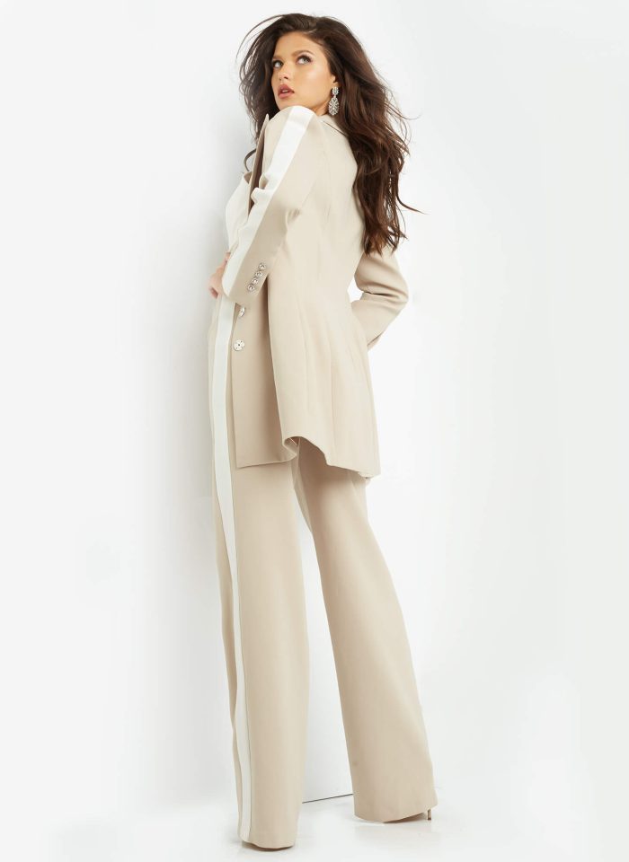 Jovani 07110 Long Two Piece Wide Leg Formal Pant Suit