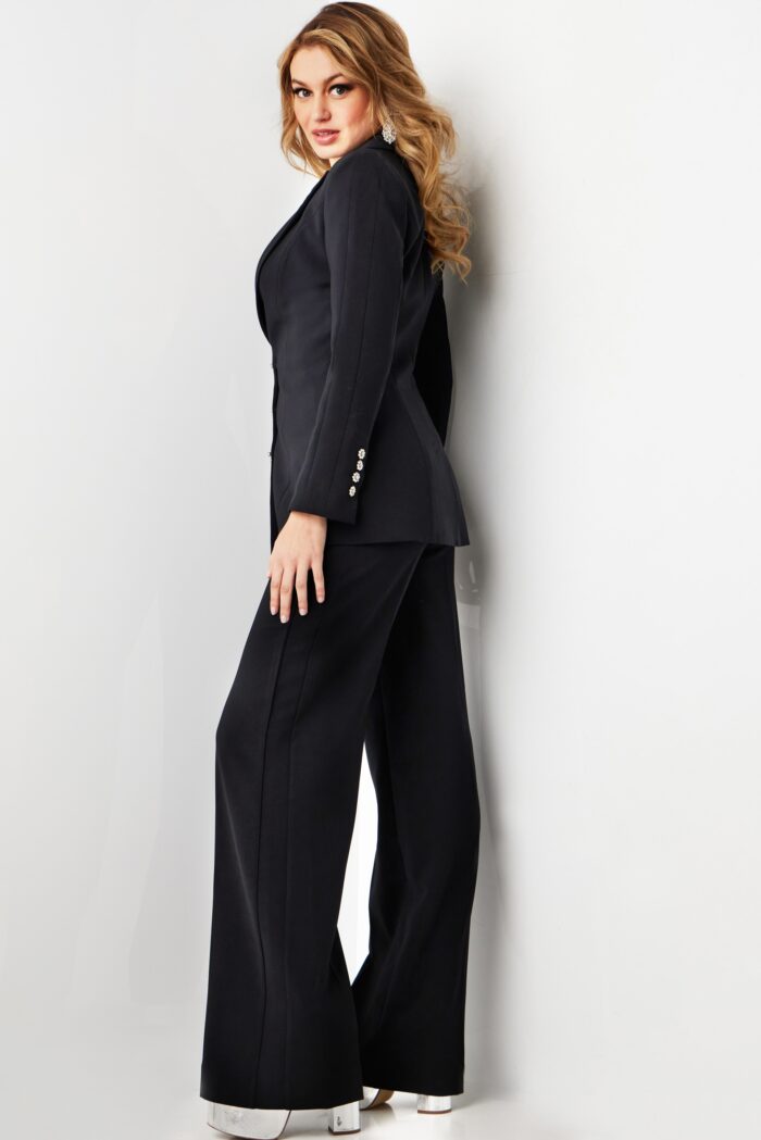 Jovani 07110 Long Two Piece Wide Leg Formal Pant Suit
