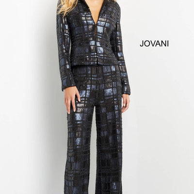 Jovani 07166 Long Beaded Formal Sequin Fit Pant Suit