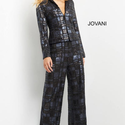 Jovani 07166 Long Beaded Formal Sequin Fit Pant Suit
