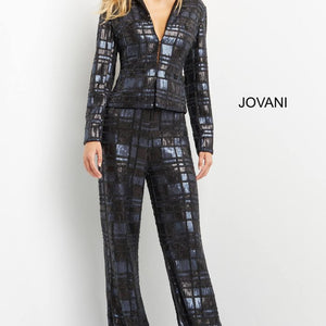 Jovani 07166 Long Beaded Formal Sequin Fit Pant Suit