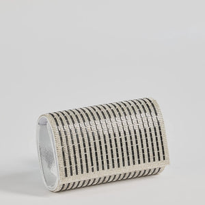 Lavishly Chic Rhinestone Baguette Foldover Clutch