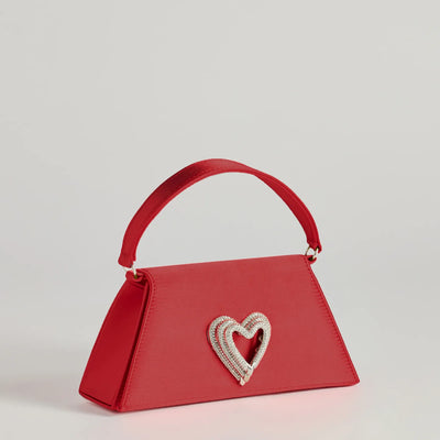 Sparkle Romance Rhinestone Heart Handbag
