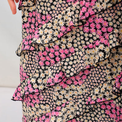 Women's Ditsy Printed Fit And Flare Maxi Dress