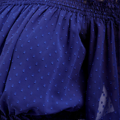 Women's Textured Fit and Flare Offshoulder Tiered Dress