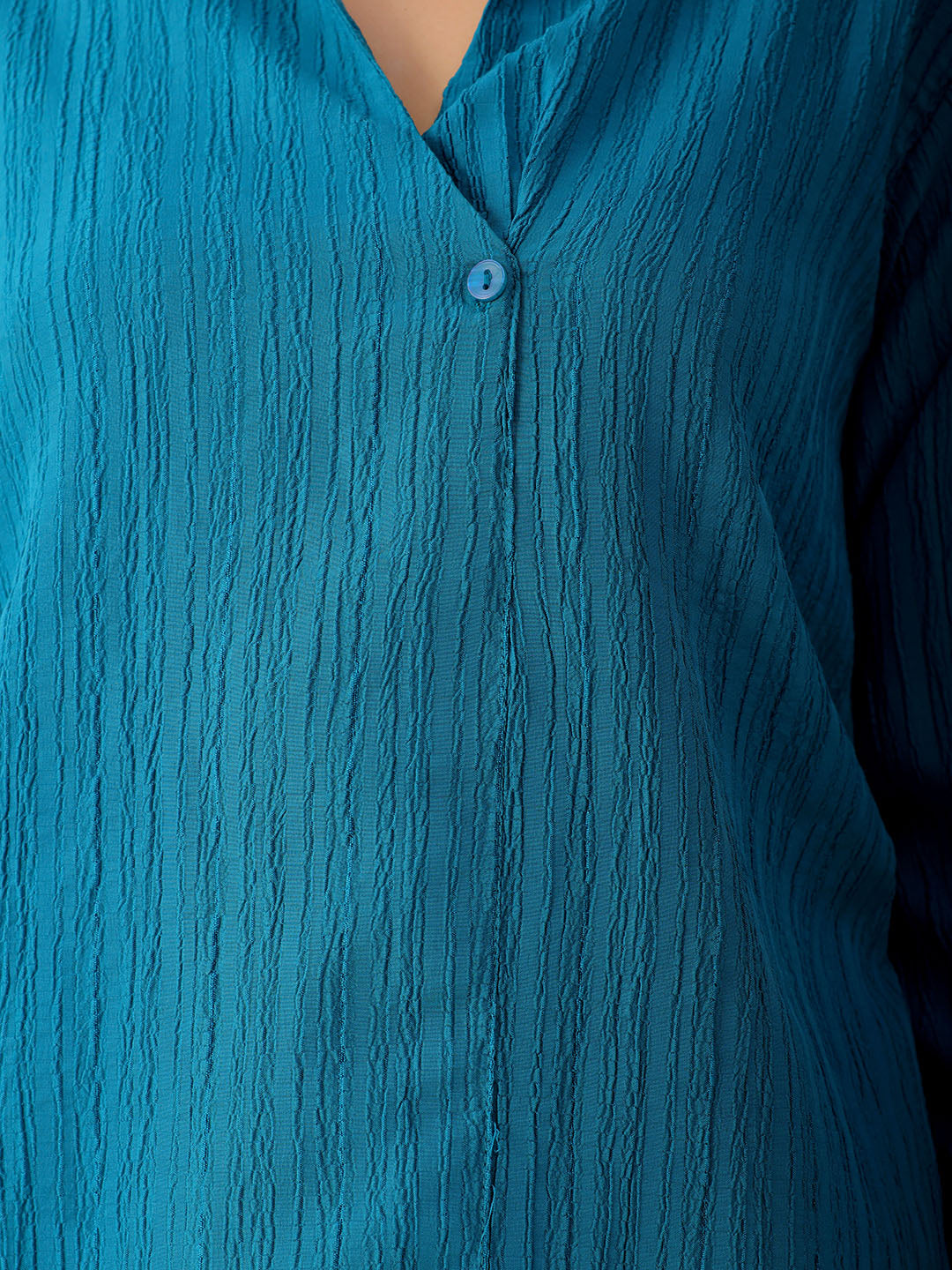 Women's Teal Straight Textured NA Asymmetric Dress