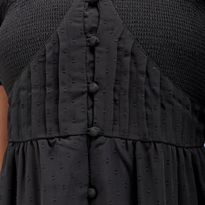 Women's Textured Fit and Flare Tiered Dress