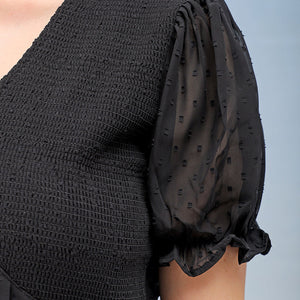 Women's Textured Fit and Flare Tiered Dress