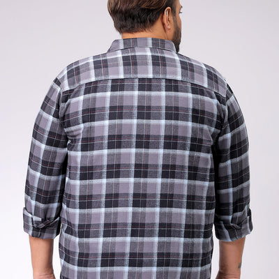 Men's Plus Size Checked Casual Shirt