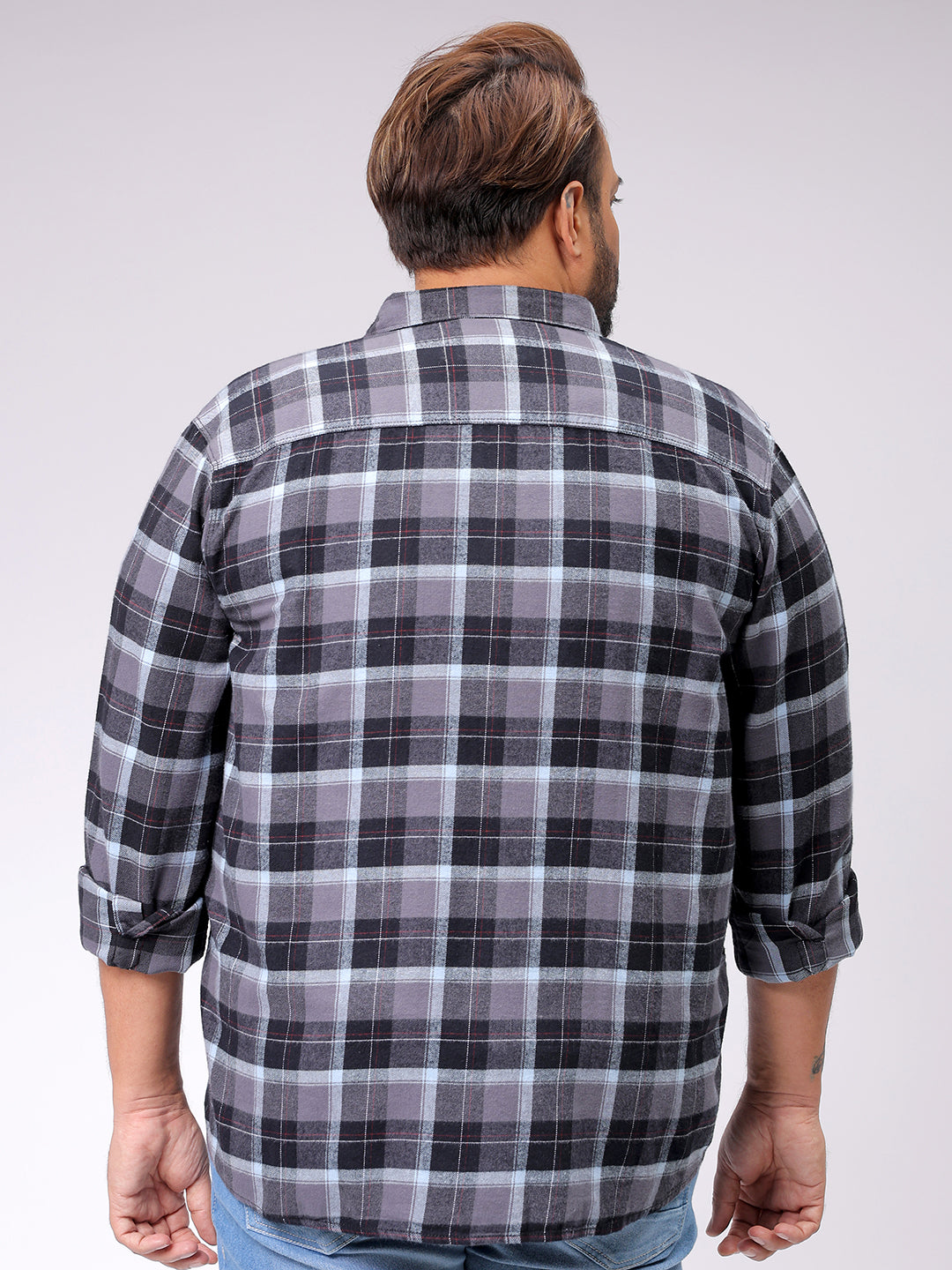 Men's Plus Size Checked Casual Shirt