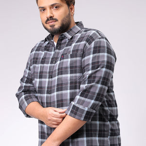 Men's Plus Size Checked Casual Shirt