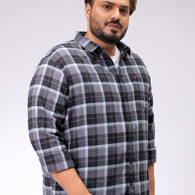 Men's Plus Size Checked Casual Shirt