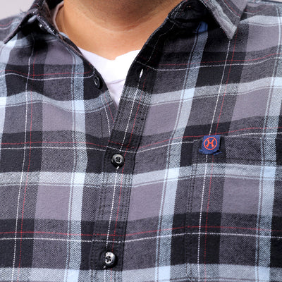 Men's Plus Size Checked Casual Shirt