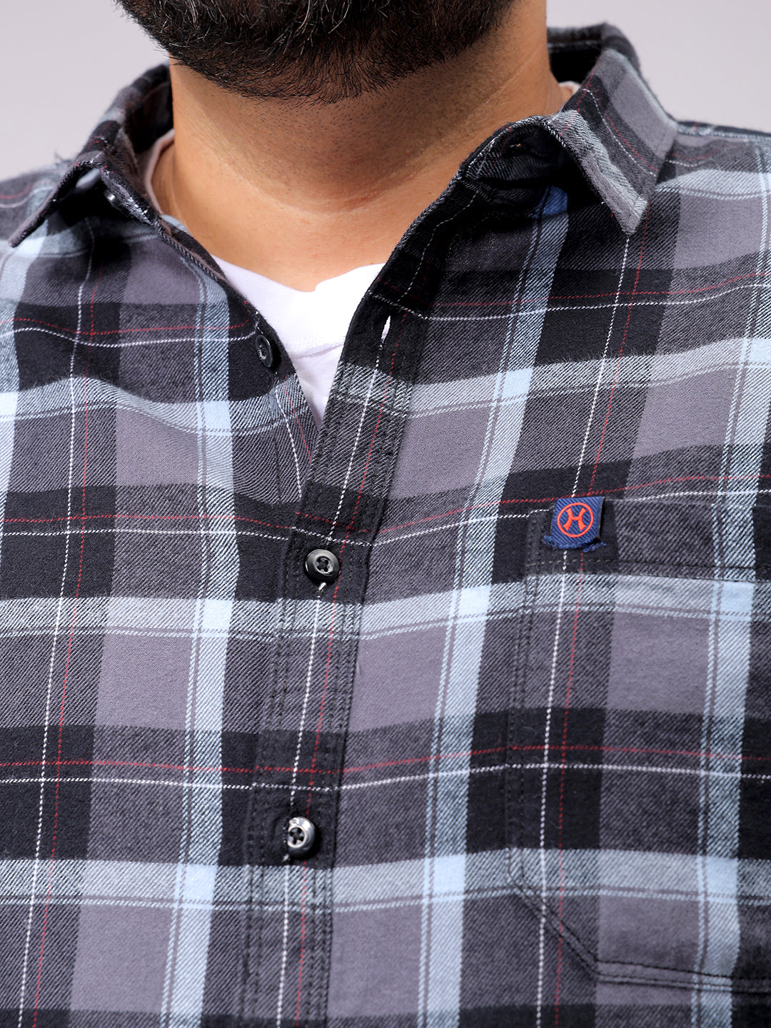 Men's Plus Size Checked Casual Shirt