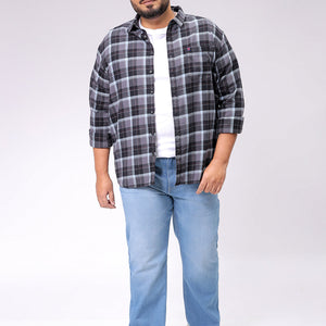 Men's Plus Size Checked Casual Shirt