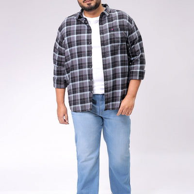 Men's Plus Size Checked Casual Shirt